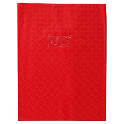 Image de Calligraphe R 72413C A Protège cahier grain diamant rouge 24x32 cm 18/100ème avec porte étiquette PVC opaque