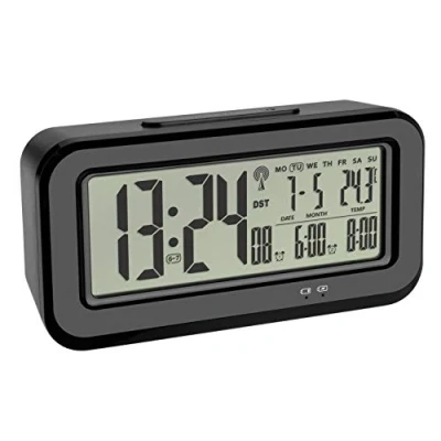 Image de TFA Dostmann 60.2554.01 radiopiloté(e) réveil noir Heures de 2