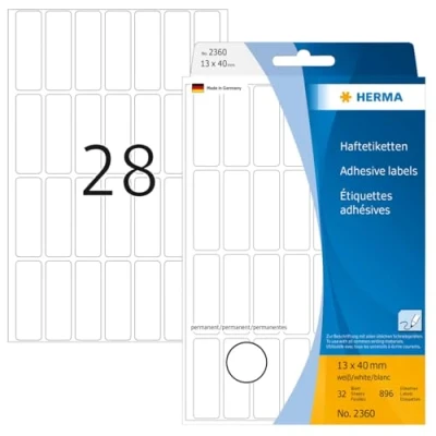 Afbeelding van Etiket HERMA 2360 13x40mm wit 896stuks