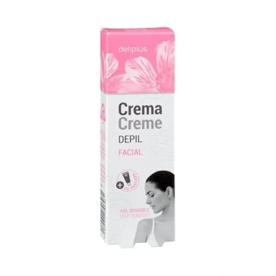 Afbeelding van Deliplus Ontharingscrème voor het gezicht van de gevoelige huid, 20 ml, met post ontharingsgel, 10 ml.