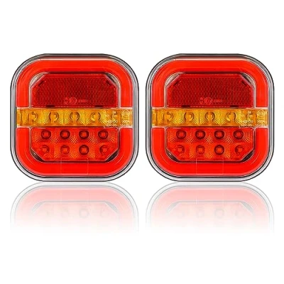 Afbeelding van AOHEWEI 2 stuks 12/24 V led achterlichten voor aanhangwagens met waterdicht, rempositielicht, dynamisch, knipperlicht, kentekenplaatverlichting, RV, caravan, bestelwagen, e mark