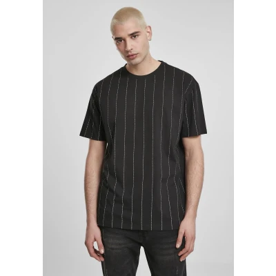 Afbeelding van Urban Classics Oversized Pinstripe TEE Tshirt print, Heren, Maat: 4XL, Black