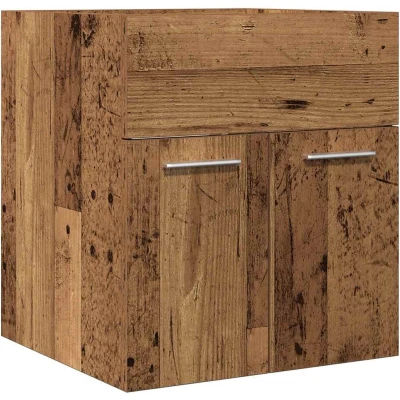Afbeelding van Wastafelkast 41x38,5x46 cm bewerkt hout oud houtkleurig