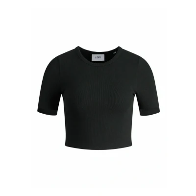 Afbeelding van JJXX Jxflorie RIB TEE Tshirt basic, Dames, Maat: Small, Black