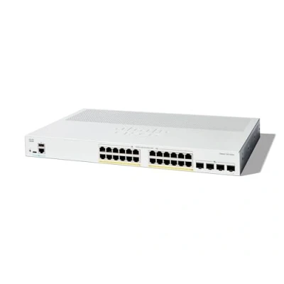 Image de Cisco Catalyst 1300 24P 4X Commutateur C3 Géré 24 x 10/100/1000 (PoE+) + 4 10 Gigabit SFP+ Montable sur rack PoE+ (195 W)