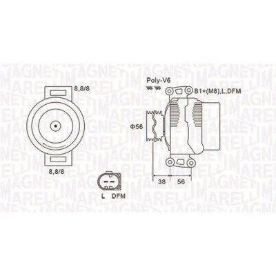 Afbeelding van MAGNETI MARELLI 063731811010 Dynamo / Alternator 14V 140A VOLKSWAGEN: Sharan II, Tiguan I, AUDI: A4 B8 Saloon, B7 Allroad