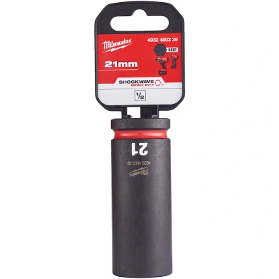 Afbeelding van MILWAUKEE 4932480339 SHOCKWAVE IMPACT DUTY 1/2&quot; slagvaste dop diep 21 mm