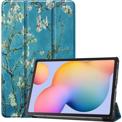 Afbeelding van iMoshion Tablet Hoes Geschikt voor Samsung Galaxy Tab S6 Lite (2022) / Design Trifold Bookcase Meerkleurig /Green Plant
