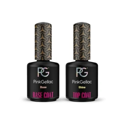 Afbeelding van Pink Gellac Combi Deal 2 x 15ml Base Coat Top Gel Nagellak voor Thuis