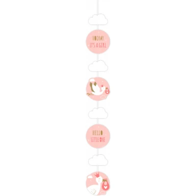 Afbeelding van Hangdecoratie Hooray it&#039;s a girl 1.20 meter per stuk