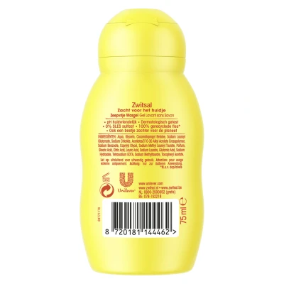 Afbeelding van Zwitsal Zeepvrije Wasgel 75ml Mini Reis Verpakking