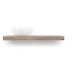 Afbeelding van LoooX Wooden Base eiken wastafelblad solo met ophanging mat zwart 100cm old grey