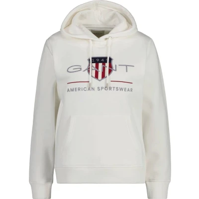 Afbeelding van GANT REL Archive Shield Hoodie, Dames, Maat: XL, Eggshell