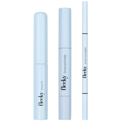 Afbeelding van Fleeky Brow Fix, Pomade &amp; Micropen 3 in 1, perfecte vul en definitievorm voor natuurlijke, veegvaste resultaten (donkerbruin)