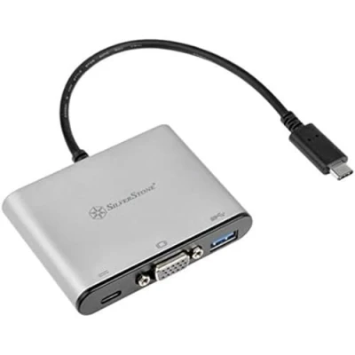 Image de SilverStone Adaptateur vidéo externe Chrontel CH7517 USB C VGA Charbon