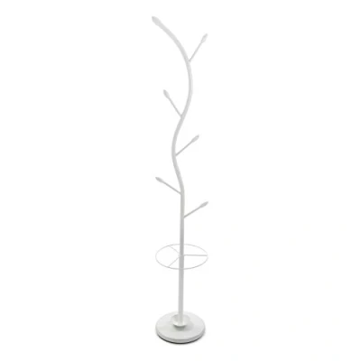 Afbeelding van Versa Derby Minimalistische kapstok met 6 haken of voor kleding ingangstassen, metaal, wit, 185 x 30 cm