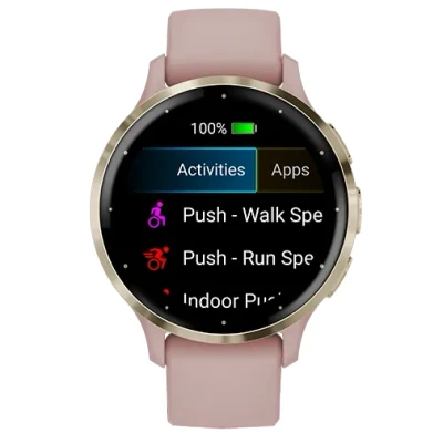 Image de Garmin Venu 3S Or (Bracelet Silicone Rose)