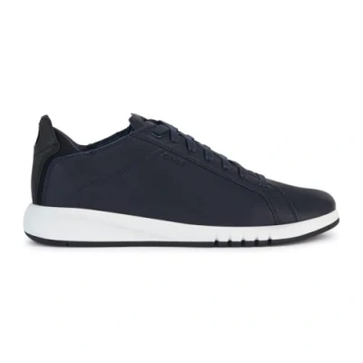 Afbeelding van Geox U Aerantis Sneakers laag, Heren, Maat: 44, Navy black Leer en textiel