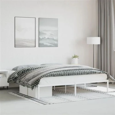 Afbeelding van vidaXL Bedframe metaal wit 193x203 cm
