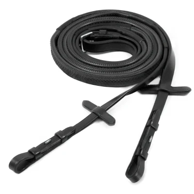 Image de Schockemöhle Rênes Caoutchouc Noir/Argent Full