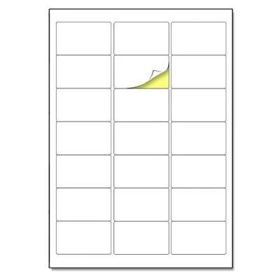 Afbeelding van 21 per vel, 25 vellen, A4 witte stickeretiketten, laser/inkjetafdrukken 63,5 x 38,1 mm