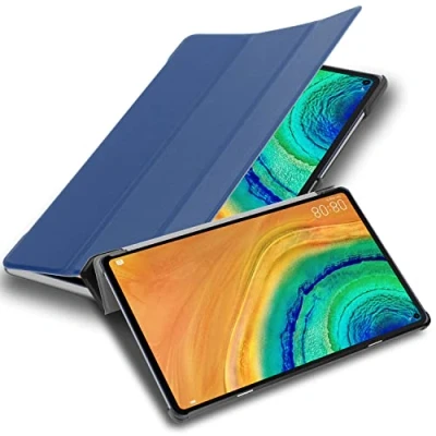 Afbeelding van Cadorabo Tablet Hoesje geschikt voor Huawei MatePad PRO (10.8 inch) in JERSEY DONKER BLAUW Ultra dun beschermend geval met automatische Wake Up en Stand functie Book Case Cover Etui