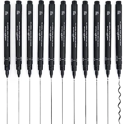 Afbeelding van Uni Pin Fineliner tekenstift 11 graden zwarte inkt