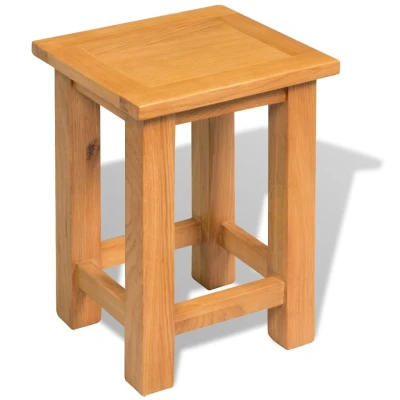 Afbeelding van Bijzettafel 27x24x37 cm massief eikenhout