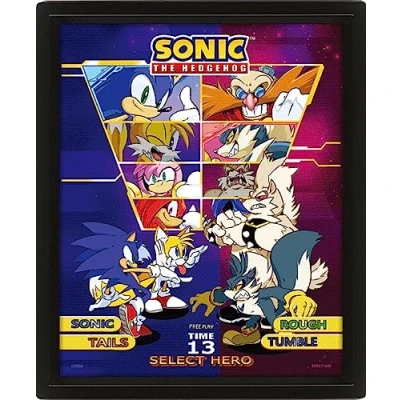 Afbeelding van Sonic The Hedgehog Select Your Fighter Framed 3D Poster