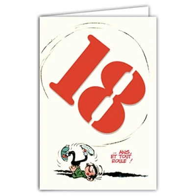 Afbeelding van Gaston Lagaffe GLCT 6052 verjaardagskaart 18 jaar