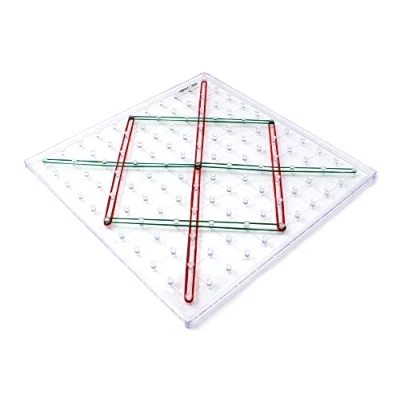 Afbeelding van Learning Resources Transparant Geoplan met elastische banden voor Resources, 11 x noppen, duurzame kunststof educatief wiskundig speelgoed het leren van geometrie, 5+
