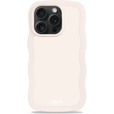 Afbeelding van Holdit Hoesje Geschikt voor iPhone 15 Pro Wavy Case Beige