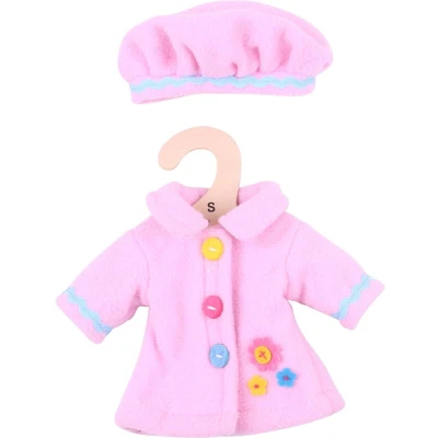 Afbeelding van Bigjigs Poppenkleren Lichtroze fleecejas &amp; muts 25cm