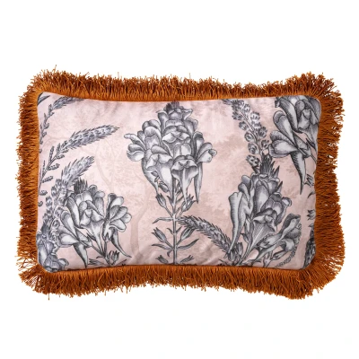 Afbeelding van Dutch Decor MOTI Kussenhoes met bloemenpatroon 30x50 cm Pumice Stone beige