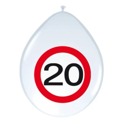 Afbeelding van Folat Ballonnen verkeersbord 20 (8 stuks)