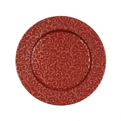 Afbeelding van Onderbord Versa Serpentine Rood Metaal 33 x 1,5 cm