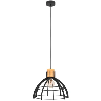 Afbeelding van EGLO Stillington Hanglamp E27 Ø 41,5 cm Zwart/Bruin Staal/Hout