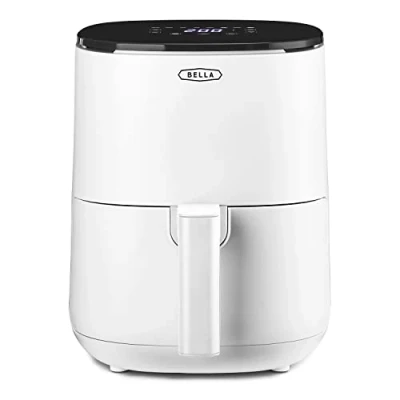 Afbeelding van BELLA Digitale luchtfriteuse, 3 l, multifunctioneel, 5 in 1, met rooster en mand, antiaanbaklaag, afneembaar vaatwasmachinebestendig, 1400 W, mat wit