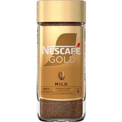 Afbeelding van NESCAFÉ GOLD Mild, oplosbare bonenkoffie van voortreffelijke koffiebonen, instant poeder, cafeïnehoudend en aromatisch, per stuk verpakt (1 x 100 g)