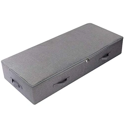 Afbeelding van 100X43X18cm onder bed schoenen opslagcontainers met deksel, stofdicht en ademend, duurzaam plastic bord in dozen, donkergrijs