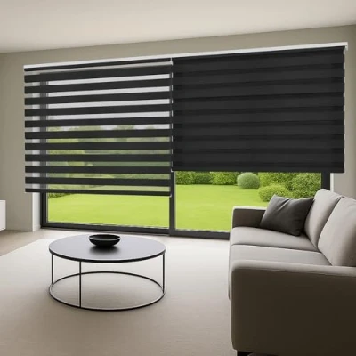 Afbeelding van Storesdeco Duo rolgrodijn stijlvol dubbel textiel grijs, 180x180 cm
