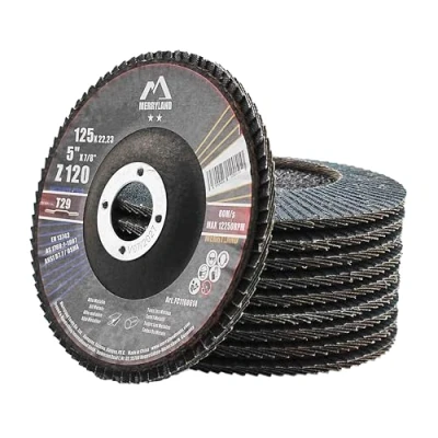 Afbeelding van Merryland Lamellenschijf, 125, metaal, voor haakse slijper, 125 mm, korrel 120 T29, klapschijven, 10 stuks, korund, zirkoniumblauw, roestvrij staal, ijzer, schuurschijven, Craft Line FC1108614