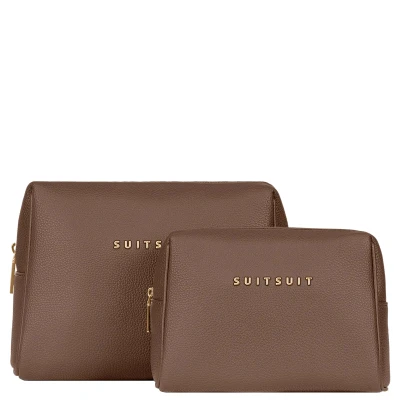 Afbeelding van SUITSUIT Fab Seventies Make up tas voor dames Toilettas etui Beautycase Rawhide