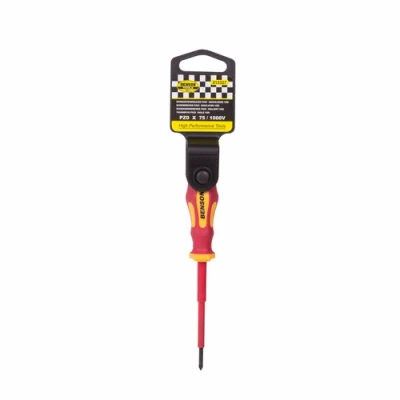 Afbeelding van Benson Schroevendraaier Pozidriv PZ0 x 75 mm Rood Geïsoleerde VDE