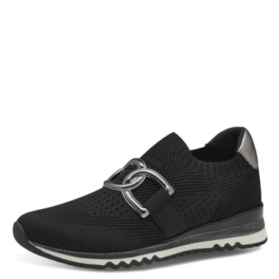 Afbeelding van Marco Tozzi Instappers, Dames, Maat: 39, Black Imitatieleer/ textiel