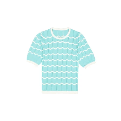 Afbeelding van GARCIA Tshirt Gestreept Licht blauw M