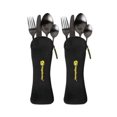 Afbeelding van Ridgemonkey DLX Cutlery Set Twin Pack Kampeerspullen