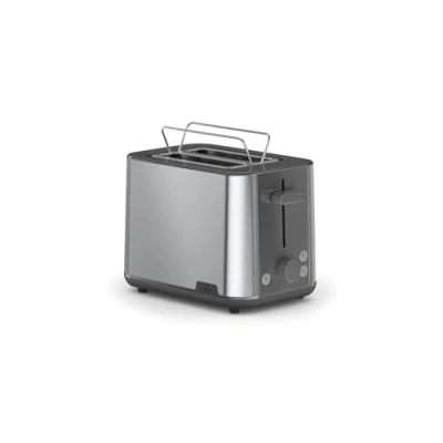 Afbeelding van Braun PurShine HT1510GY broodrooster met 2 sleuven, 8 roosterniveaus, verwarmings en ontdooifuncties, kruimelplaat, 900 W, grijs