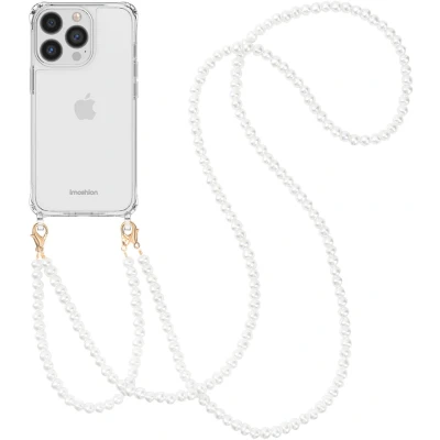 Afbeelding van imoshion Hoesje Geschikt voor iPhone 13 Pro met koord Backcover + armband Parels 2.0 transparant