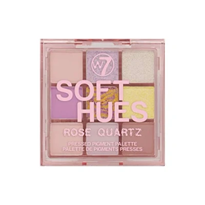 Afbeelding van W7 Pigmentpalet met zachte tinten Kleur: Rozenkwarts Kleurtinten: mat en duo chroom pastel, roze, geel paars dierproefvrije make up voor vrouwen